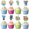 Cocomelon Cupcake Toppers β 24 pcs Birthday Party Decorations Cocomelon Cupcake Toppers β 24 pcs Birthday Party Decorations