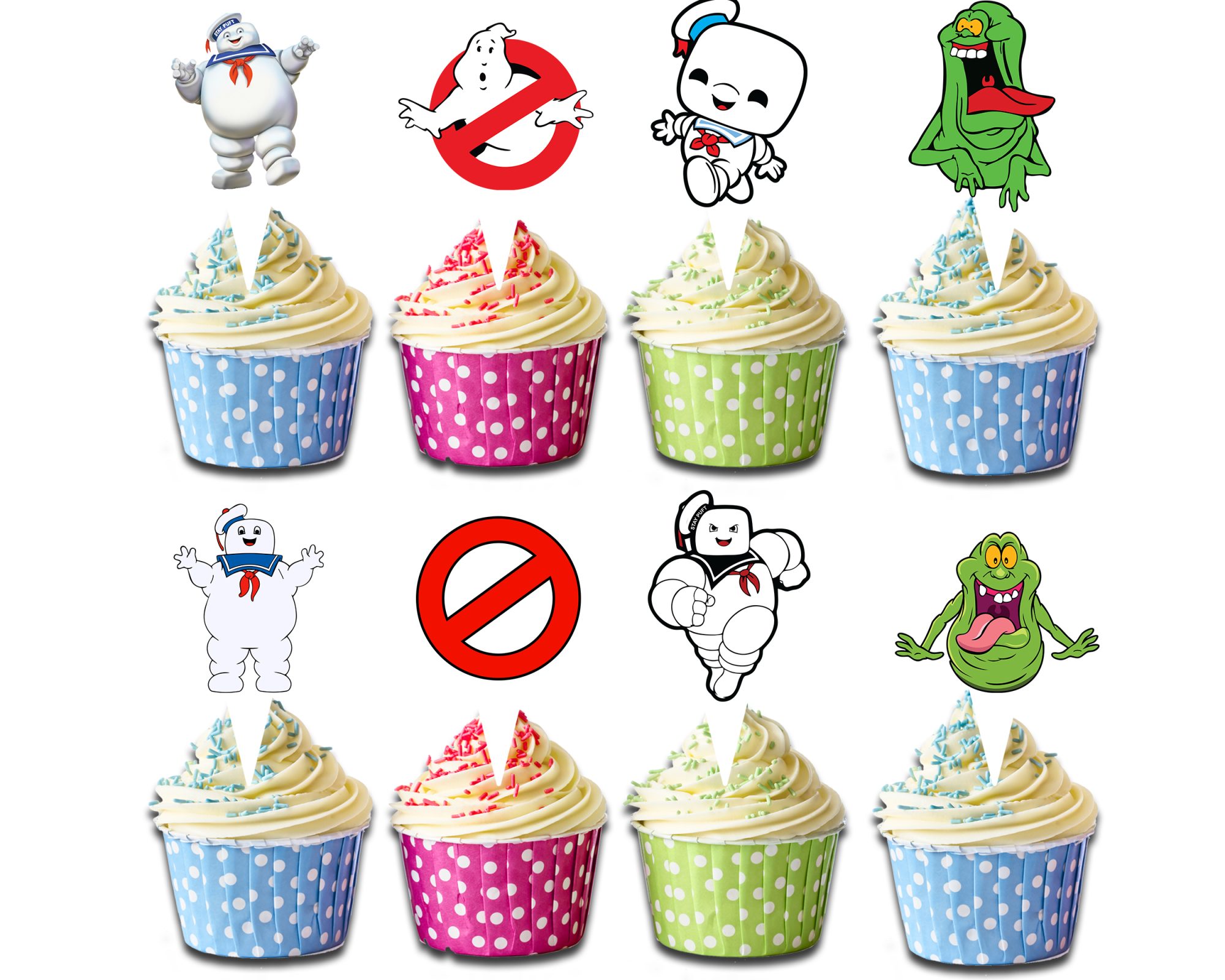 Ghostbusters Birthday Cupcake Toppers Set of 24 – Ghost Party Cupcake Picks, Spooky Birthday Decorations