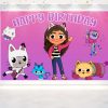 Gabby’s Dollhouse Birthday Banner Backdrop Pink Gabby’s Dollhouse Birthday Banner Backdrop Pink