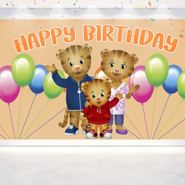 Daniel Tiger Family Birthday Backdrop Banner