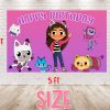 Gabby’s Dollhouse Birthday Banner Backdrop Pink Gabby’s Dollhouse Birthday Banner Backdrop Pink