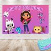 Gabby’s Dollhouse Birthday Banner Backdrop Pink Gabby’s Dollhouse Birthday Banner Backdrop Pink