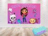 Gabby’s Dollhouse Birthday Banner Backdrop Pink Gabby’s Dollhouse Birthday Banner Backdrop Pink