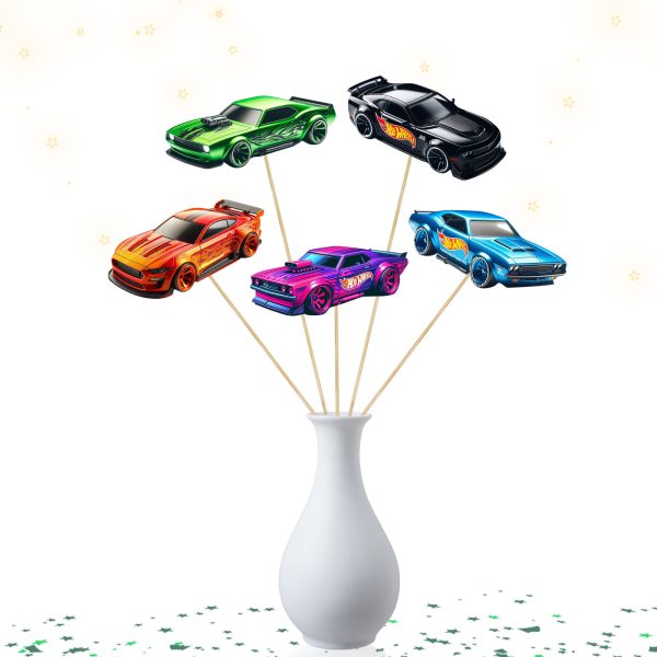 Hot Wheels Centerpiece Sticks, Race Car Table Centerpieces, Racing Car Birthday Decorations, Hot Wheels Party Centerpieces, Boys Birthday Table Decor, Racing Theme Party Decor