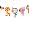 a Puffin Rock Banner, Puffin Rock Birthday Banner, Woodland Animal Party Decorations, Puffin Birthday Party Decor, Kids Cartoon Party Banner