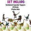 Jurassic World Cupcake Toppers, Dinosaur Birthday Decorations.