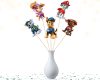 b Paw Patrol Centerpiece Sticks, Paw Patrol Birthday Centerpieces, Puppy Party Table Decor, Paw Dog Party Picks, Paw Patrol Baby Shower Decorations