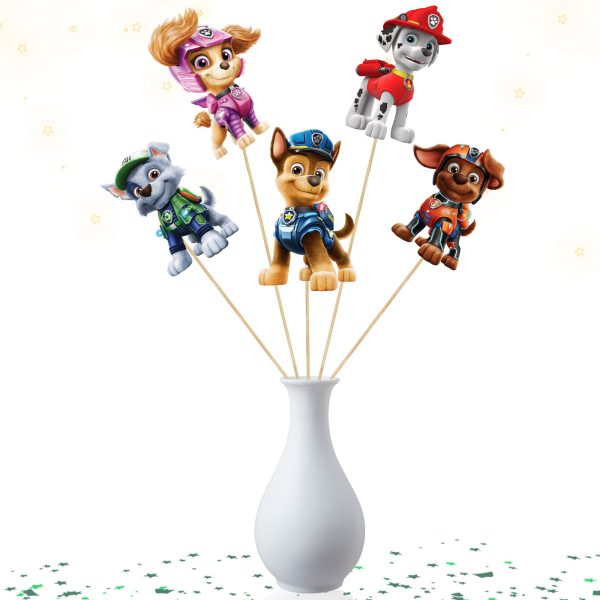 Paw Patrol Centerpiece Sticks, Paw Patrol Birthday Centerpieces, Puppy Party Table Decor, Paw Dog Party Picks, Paw Patrol Baby Shower Decorations