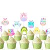 d Squishmallow Cupcake Toppers, Squishmallow Birthday Party Decorations, Cute Animal Cupcake Picks, Kawaii Birthday Cupcake Toppers, Pastel Party Decor