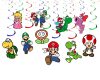Super Mario Hanging Swirl Decorations, Mario Birthday Party Swirls, Nintendo Theme Ceiling Decor, Mario Party Hanging Decorations, Kids Birthday Supplies