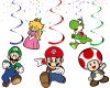 Super Mario Hanging Swirl Decorations, Mario Birthday Party Swirls, Nintendo Theme Ceiling Decor, Mario Party Hanging Decorations, Kids Birthday Supplies