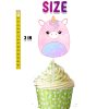 dddd Squishmallow Cupcake Toppers, Squishmallow Birthday Party Decorations, Cute Animal Cupcake Picks, Kawaii Birthday Cupcake Toppers, Pastel Party Decor