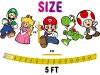 White,Brick,Wall,3d,Background Super Mario Banner, Mario Birthday Banner, Nintendo Party Decorations.
