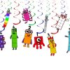 fffff Numberblocks Hanging Swirls Decorations, Numberblocks Birthday Party Decor.