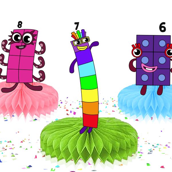 Numberblocks Honeycomb Centerpieces, Numberblocks Party Decorations.