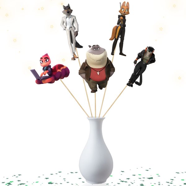 Bad Guys Centerpiece Sticks, Bad Guys Birthday Party Decorations, Animal Heist Movie Party Centerpieces