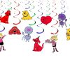 i Clifford Party Decorations, Clifford Hanging Swirls, Big Red Dog Birthday Decor, Dog Birthday Party Supplies, Cartoon Puppy Ceiling Decorations