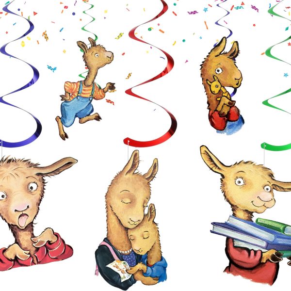 Llama Llama Birthday Party Hanging Swirls, Llama Llama Decorations, Storybook Birthday Decor, Llama Hanging Ceiling Swirls, Classroom Party Decorations
