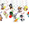 Looney Tunes Hanging Swirl Decorations, Looney Tunes Birthday Party Decorations, Cartoon Hanging Swirls, Kids Birthday Ceiling Decorations, Looney Tunes Party Supplies, Cartoon Baby Shower Decor