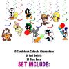 Looney Tunes Hanging Swirl Decorations, Looney Tunes Birthday Party Decorations, Cartoon Hanging Swirls, Kids Birthday Ceiling Decorations, Looney Tunes Party Supplies, Cartoon Baby Shower Decor