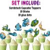 Pout-Pout Fish Cupcake Toppers, Pout-Pout Fish Birthday Decorations, Fish Cupcake Picks, Under the Sea Party Decorations, Ocean Birthday Cupcake Toppers