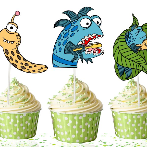 Pout-Pout Fish Cupcake Toppers, Pout-Pout Fish Birthday Decorations.