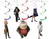 kkk Bad Guys Hanging Swirls Decorations, Bad Guys Party Decorations