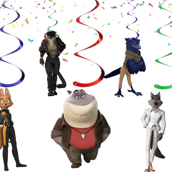 Bad Guys Hanging Swirls Decorations, Bad Guys Party Decorations