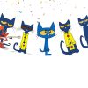 l Pete the Cat Birthday Banner, Cat Birthday Party Decorations, Cool Blue Cat Banner, Kids Cartoon Cat Party Decor, Musical Cat Birthday Supplies
