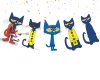 l Pete the Cat Birthday Banner, Cat Birthday Party Decorations, Cool Blue Cat Banner, Kids Cartoon Cat Party Decor, Musical Cat Birthday Supplies