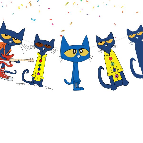 Pete the Cat Birthday Banner, Cat Birthday Party Decorations, Cool Blue Cat Banner, Kids Cartoon Cat Party Decor, Musical Cat Birthday Supplies