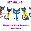 ll Pete the Cat Birthday Banner, Cat Birthday Party Decorations, Cool Blue Cat Banner, Kids Cartoon Cat Party Decor, Musical Cat Birthday Supplies