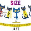 White,Brick,Wall,3d,Background Pete the Cat Birthday Banner, Cat Birthday Party Decorations, Cool Blue Cat Banner, Kids Cartoon Cat Party Decor, Musical Cat Birthday Supplies