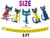 White,Brick,Wall,3d,Background Pete the Cat Birthday Banner, Cat Birthday Party Decorations, Cool Blue Cat Banner, Kids Cartoon Cat Party Decor, Musical Cat Birthday Supplies