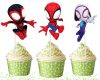 mm Spidey and His Amazing Friends Cupcake Toppers.