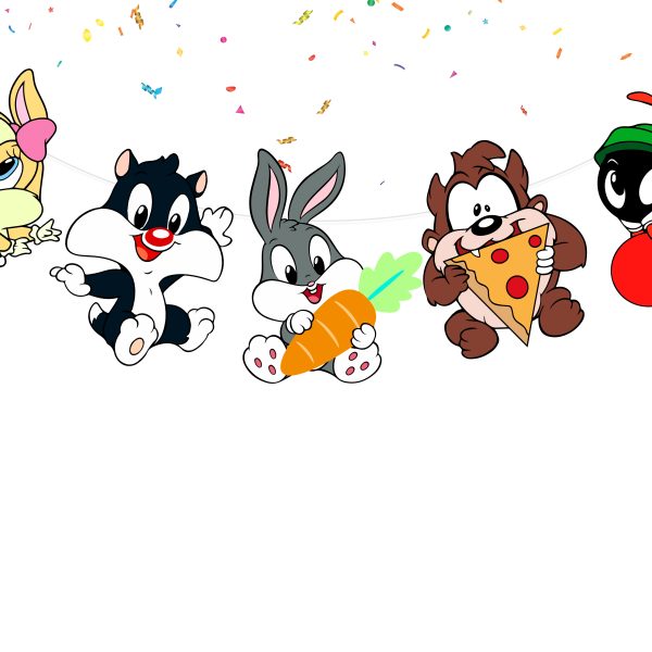 o Looney Tunes Birthday Banner, Looney Tunes Happy Birthday Banner, Cartoon Character Birthday Decorations, Looney Tunes Party Banner, Kids Birthday Party Decor, Baby Shower Banner