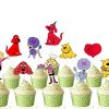 o Clifford Cupcake Toppers, Big Red Dog Birthday Cupcake Picks, Puppy Party Decorations, Cartoon Dog Birthday Supplies, Clifford Party Decor