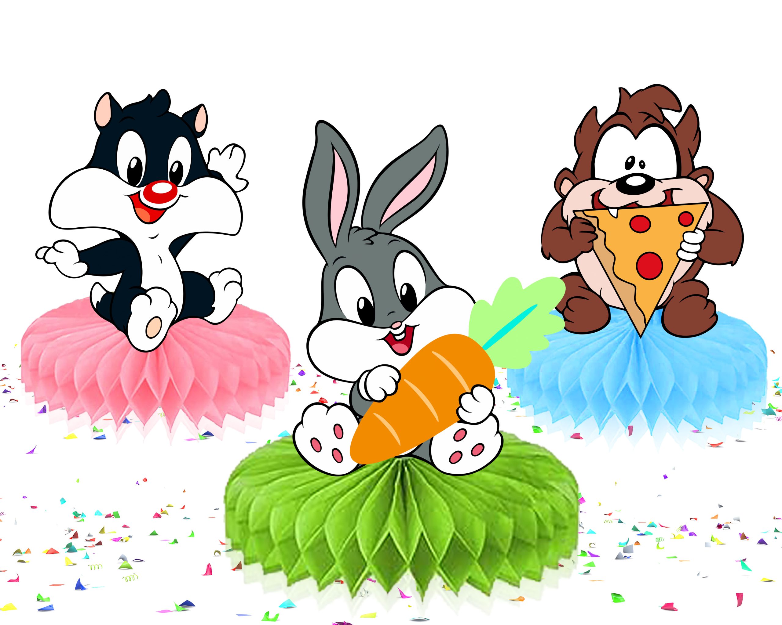 Looney Tunes Honeycomb Centerpieces, Looney Tunes Table Centerpieces, Cartoon Character Honeycomb Decorations, Looney Tunes Birthday Party Decor, Kids Party Table Decorations, Baby Shower Centerpieces