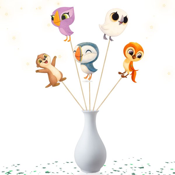 Puffin Rock Centerpieces, Puffin Rock Party Centerpieces, Woodland Animal Table Decor, Puffin Birthday Decorations, Woodland Baby Shower Centerpieces