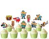 q Dog Man Cupcake Toppers, Dog Man Birthday Cupcake Decorations.