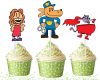 qqq Dog Man Cupcake Toppers, Dog Man Birthday Cupcake Decorations.
