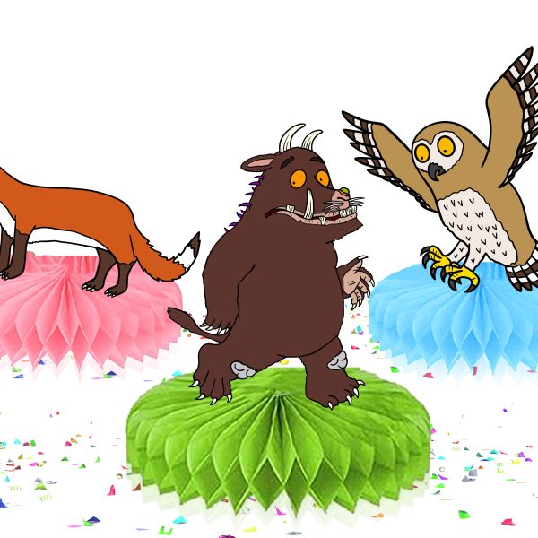 rr Gruffalo Honeycomb Centerpieces, Woodland Party Decorations, Forest Animal Table Centerpieces, Storybook Birthday Decor, Gruffalo Inspired Party Supplies