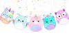 s Squishmallow Banner, Squishmallow Birthday Banner, Kawaii Party Banner, Pastel Birthday Decorations, Cute Animal Garland, Rainbow Party Decor