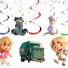 ttt Trash Truck Hanging Swirls Decorations, Trash Truck Birthday Hanging Decor, Garbage Truck Party Swirls, Trash Truck Ceiling Decorations, Truck Birthday Party Decor