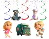 ttt Trash Truck Hanging Swirls Decorations, Trash Truck Birthday Hanging Decor, Garbage Truck Party Swirls, Trash Truck Ceiling Decorations, Truck Birthday Party Decor