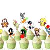 Looney Tunes Cupcake Toppers, Looney Tunes Birthday Cupcake Decorations, Cartoon Cupcake Picks, Baby Looney Tunes Party Supplies, Kids Birthday Cupcake Toppers, Looney Tunes Baby Shower Decor