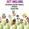 Looney Tunes Cupcake Toppers, Looney Tunes Birthday Cupcake Decorations, Cartoon Cupcake Picks, Baby Looney Tunes Party Supplies, Kids Birthday Cupcake Toppers, Looney Tunes Baby Shower Decor