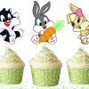 Looney Tunes Cupcake Toppers, Looney Tunes Birthday Cupcake Decorations, Cartoon Cupcake Picks, Baby Looney Tunes Party Supplies, Kids Birthday Cupcake Toppers, Looney Tunes Baby Shower Decor