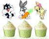 Looney Tunes Cupcake Toppers, Looney Tunes Birthday Cupcake Decorations, Cartoon Cupcake Picks, Baby Looney Tunes Party Supplies, Kids Birthday Cupcake Toppers, Looney Tunes Baby Shower Decor