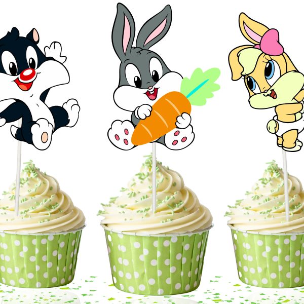 uuuuuuu Looney Tunes Cupcake Toppers, Looney Tunes Birthday Cupcake Decorations, Cartoon Cupcake Picks, Baby Looney Tunes Party Supplies, Kids Birthday Cupcake Toppers, Looney Tunes Baby Shower Decor